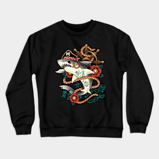 Pirate shark tattoo Crewneck Sweatshirt